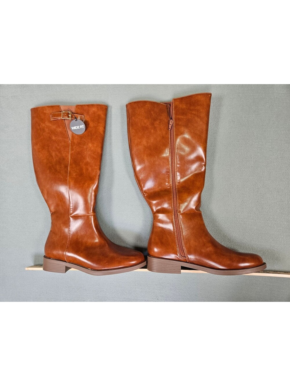NEW With Tags Womens Brown Wide Fit Knee High Riding Boots 9
